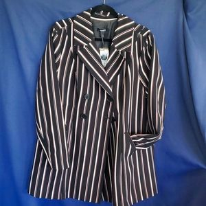 Torrid A Line Trench Coat Blazer pinstripe